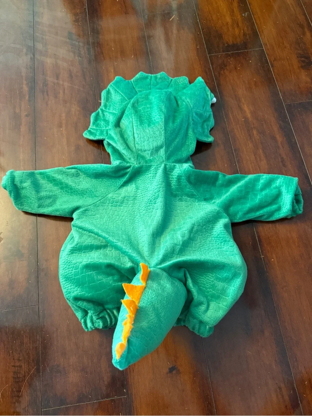 Baby Green Triceratops Hooded Costume with Yellow Belly